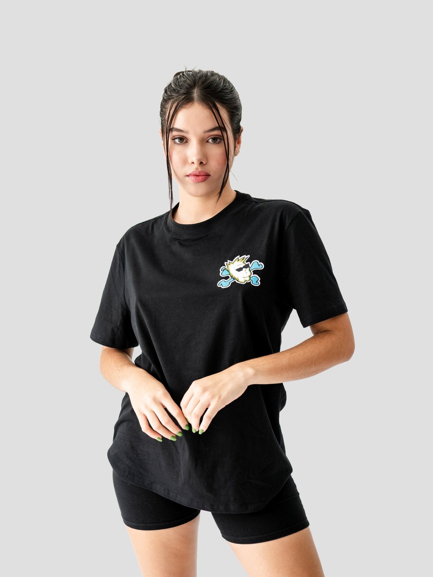 Bad Bones Logo Tee - Black and Lime - JT Racing USA