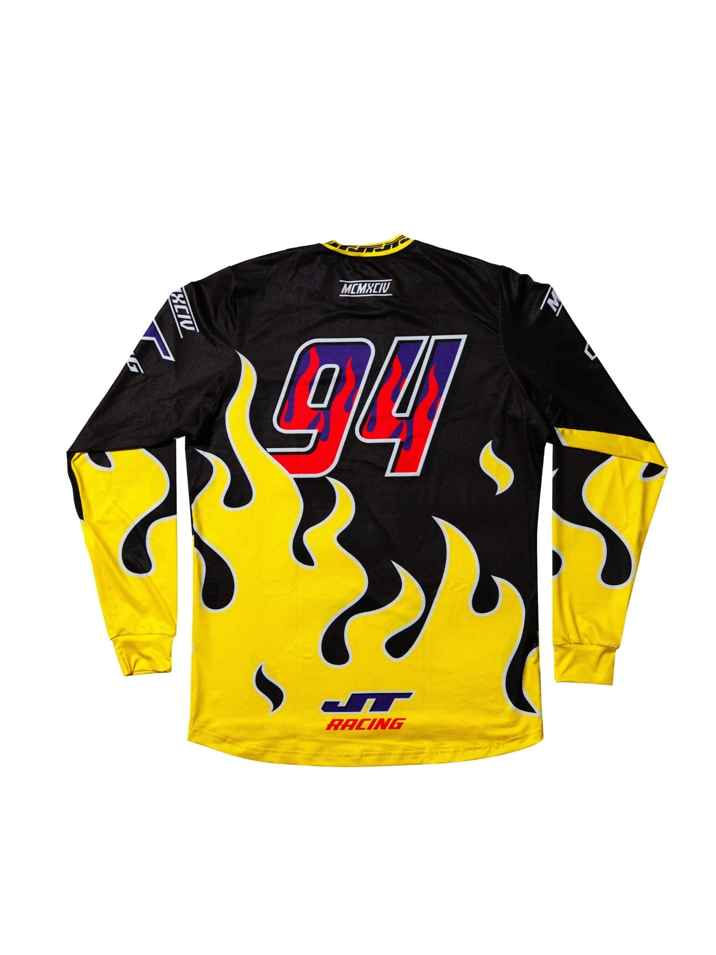 90s Yellow Flame Jersey (Yellow, Purple, Black) - JT Racing USA
