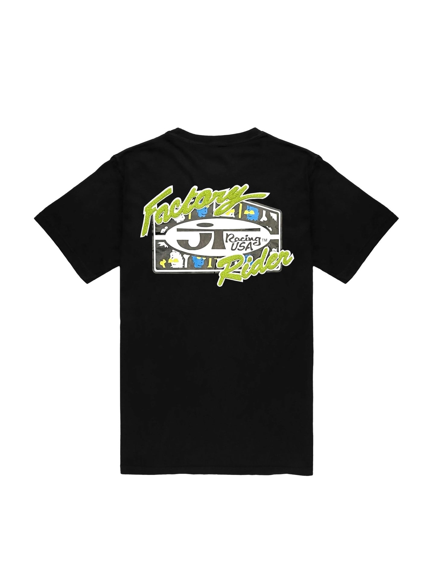 Bad Bones Logo Tee - Black and Lime - JT Racing USA