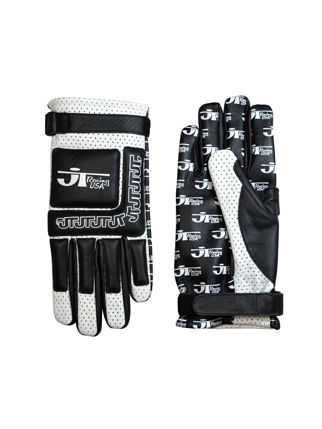 Vintage Racing Glove - Black and White - JT Racing USA