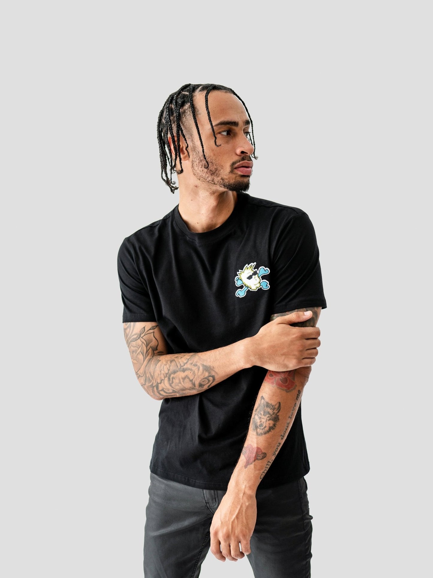 Bad Bones Logo Tee - Black and Lime - JT Racing USA