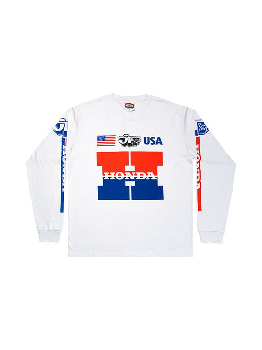 JT Racing x Honda Heritage L/S Tee - White - JT Racing USA